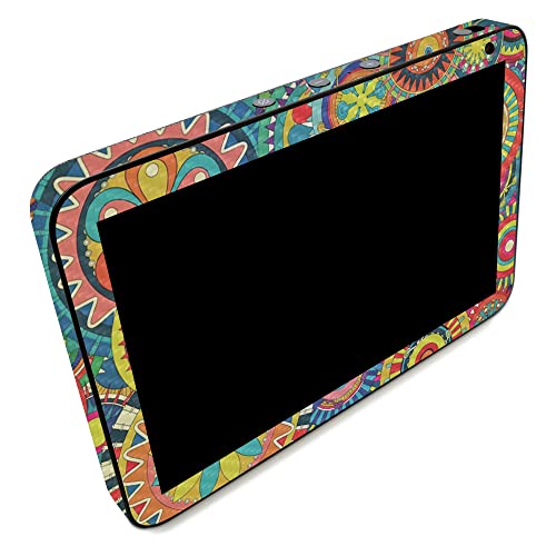 Image of MightySkins Carbon Fiber Skin Compatible with Amazon Echo Show 8 (Gen 2) - Flower Wheels | Protective, Durable Textured Carbon Fiber Finish | Easy to Apply | Made in The USA