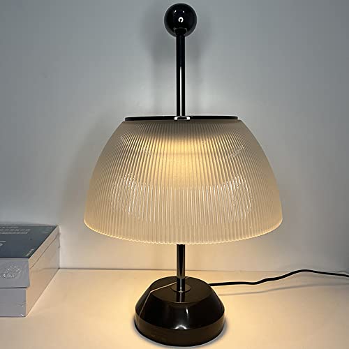 Lampada da comodino in vetro della metà del secolo, lampada da tavolo traslucida, lampada da tavolo laterale, con paralume in vetro e base in marmo, per camera da letto, soggiorno, studio dell'ufficio - Image 4