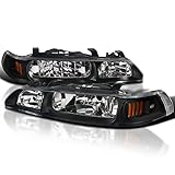 Spec-D Tuning Black Housing Clear Lens 1PC Headlights + Corner Lights Compatible with Acura Integra...
