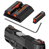 TRSAIM No-Tritium Fiber Optic Red/Green Sights for Pistol Taurus G2C, PT111, G3 w/o, TX22, G2, 709, G2S, PT140, 740, Taurus G2C Accessories Sights Set,NOT for G3C (Red Dot)