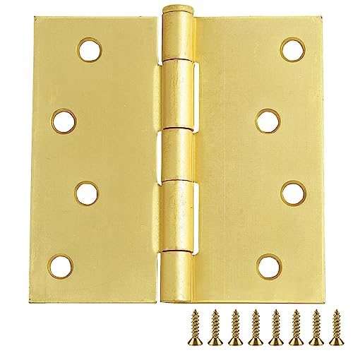 Design House 181644 10-Pack Hinge 4", SQ Satin Brass, 10, 4 x 4 Standard