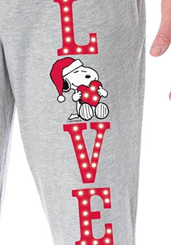 Peanuts Snoopy Men's Pajama Pants LOVE Loungewear Sleep Bottoms Lounge Pants3