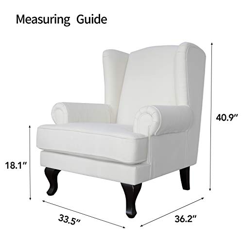 Image of Easy-Going Stretch Large Wingback Chair Sofa Slipcover Dark Blue | 1-Piece Sofa Cover Furniture Protector Couch Soft with Elastic Bottom, Spandex Jacquard Fabric Small Checks
