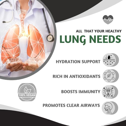 Pure Nutrition Lung Detox Supplement - 60 Veg Capsules | Quercetin, Vitamin C, Nettle, Vasaka Leaf, Lotus, Licorice & Ginger | Supports Lung Cleansing, Respiratory Health & Immune Defense | 100% Herbal Formula