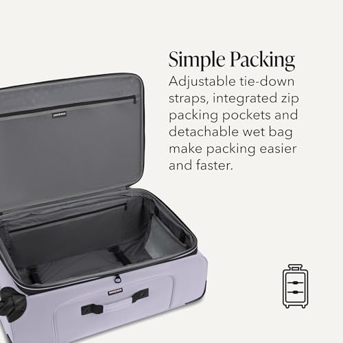 Image of SwissGear Sion Softside Expandable, Evening Haze, Checked-Large, Sion Softside Expandable Spinner Luggage Durable Lightweight Travel Suitcase