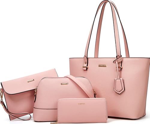 Image of Women Fashion Synthetic Leather Handbags Tote Bag Shoulder Bag Top Handle Satchel Purse Set