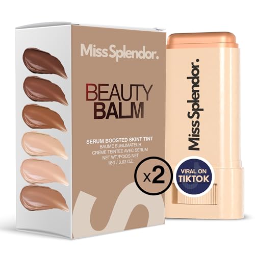 Miss Splendor Serum-Boosted Skin Tint Balm 2 Pack– (Shade 2) Beauty Balm Skin Tint Stick for Black Women, Hybrid Foundation & Skincare, Splendor Skin Tint, Sheer-to-Light Buildable Coverage