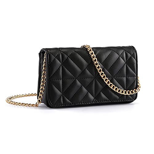 CHIC DIARY Damen Mini Umhängetasche PU Leder Tasche Rautenmuster...