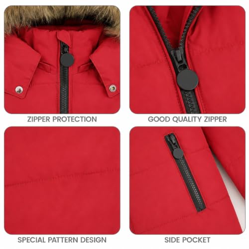 Image of JiAmy Kids 2 Piece Snowsuit Set Girl Winter Hooded Puffer Jacket & Snow Bib Pants Boy Ski Suits(1-12Y)