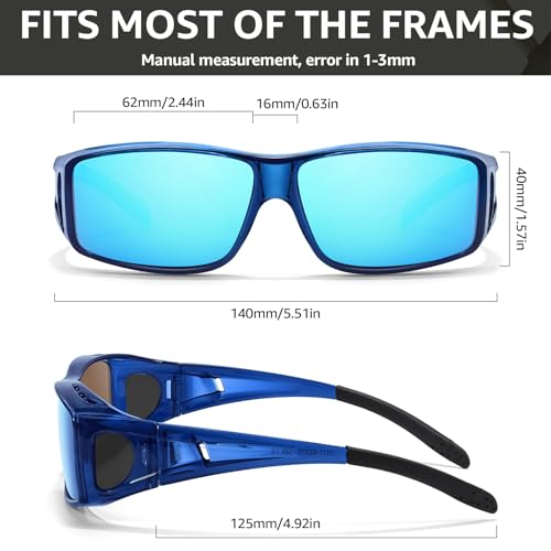 TJUTR Polarized Sunglasses Over Glasses for Men Women, UV Protection Shades Over Prescription Eyeglasses Sun Glasses3