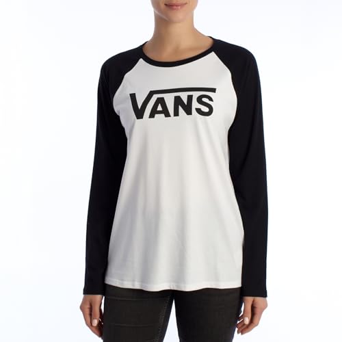 Vans Damen Drop V Ls Raglan-b T Shirt, Weiß, S EU