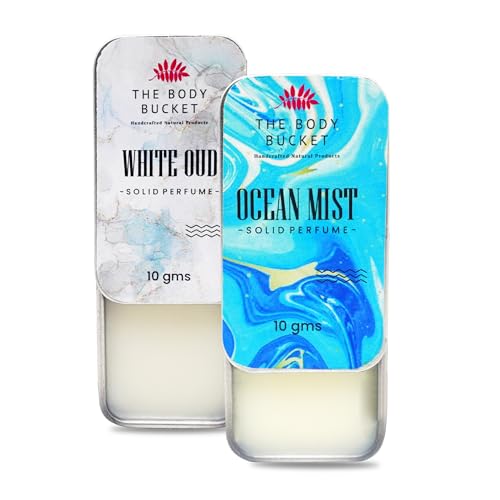 The Body Bucket Combo of Ocean Mist & White Oud Solid Perfume- 10 Gms each | Alcohol Free- Pocket Friendly & Easy to Apply, Non-Greasy Cologne Balm | Unisex Gifting Collection