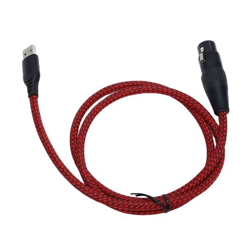 FAUOSWUK Cable XLR a USB, Convertidor de Enlace de Micrófono Hembra con Diseño Plug and Play para Grabación de Micrófono, Karaoke, Canto, Altavoz y Consola de Mezcla (o)