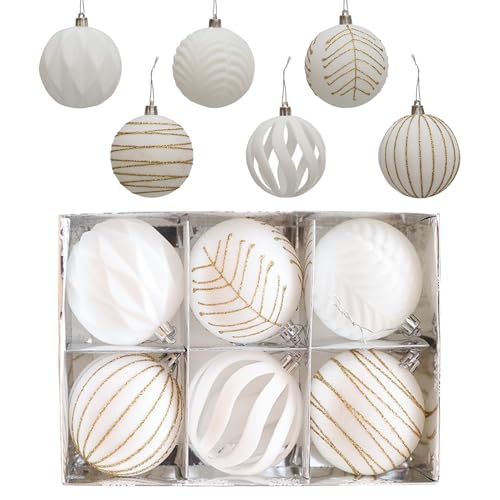 6PCS Shatterproof Hanging Weihnachtsball, 8CM Samtball Ornamente...