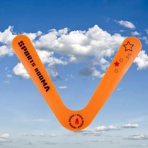 Image of Wood Bridge Boomerang Sports Throw- V Shape Night Glow Material (Orange) - 5 Years And Up