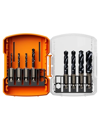 Crosstar 8PCS Stubby Drill Bit Set M35 Cobalt Short Drill Bits with TiAlN Coating for Stainless Steel & Hard Metals Suitable For Metalworking DIY Projects Hard Materials Professional Use