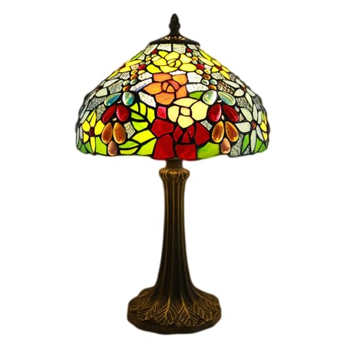 WYUYIW lámpara de mesa de vidrio manchado de lámpara vintage para el dormitorio lámpara de escritorio led retro sala de estar decoración del hogar nocturno luz caliente como siempre lámpara
