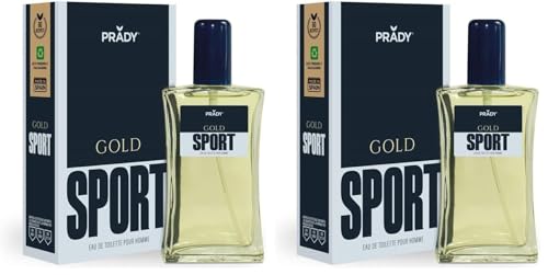 PRADY - Colonia Gold Sport Hombre - 100ml - Fragancia Vibrante y Enérgica (Paquete de 2)