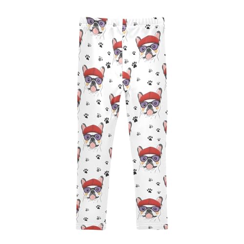 Funny Dog Footprint Girls Leggings Ultra Soft Compression Yoga Gym Pants for Kids 4-10T2