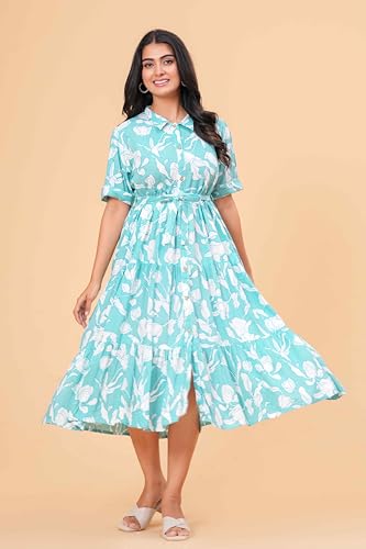 Image of Women's Stylish Floral Printed One-Piece Maxi Dress for Women - Elegant Long Dress