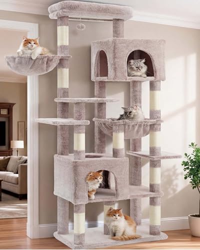 Image of Heybly Cat Tree, 76-Inch Tall Heavy Duty Cat Tower for Big Cats HCT039MU