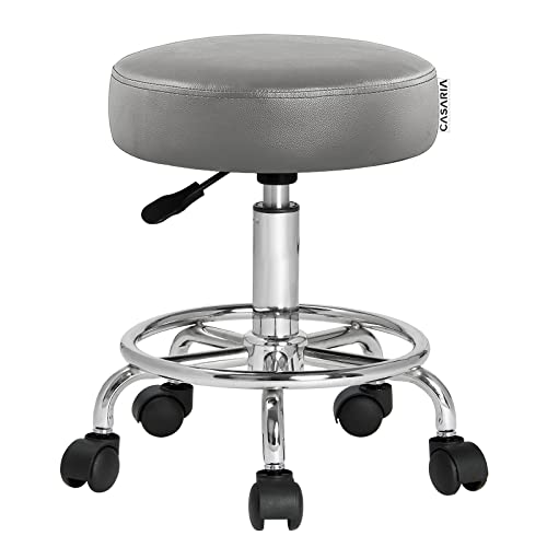 Casaria Tabouret à roulettes réglable en Hauteur 51-65 cm Rembourrage 10 cm pivotable 360 °C...