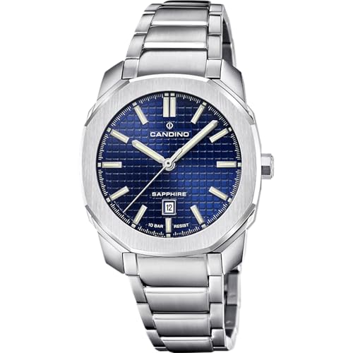 Candino Swiss Damen Uhr Analog Edelstahl 316L Silber - Quarzwerk - Saphirglas hochresistent - 10 ATM wasserdicht - Kalender C4778/5 - Icon