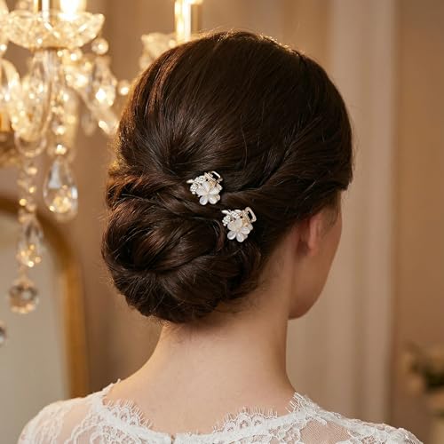 2 Pinzas pequeñas de aleación para cabello con diseño de flor miniatura 6