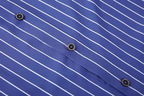 Alex Vando Mens Button Down Shirts Wrinkle Free 4-Way Stretch Print Business Casual Shirt