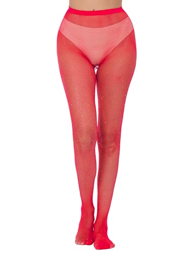 Image of Lastclream High Waisted Fishnet Tights for Women Sexy Fishnets Stockings Full Footed Fishnet Sheer Pantyhose Plus Size