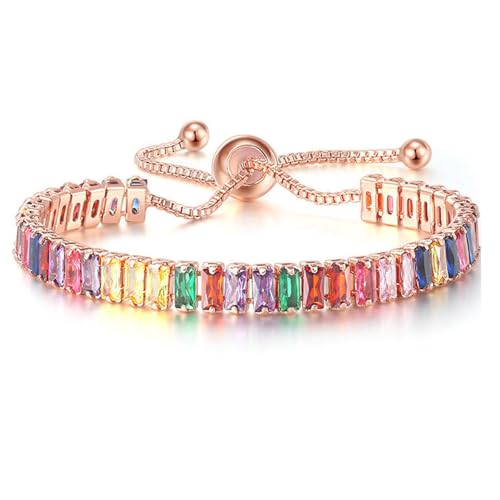 Fashion Charm Tennis Bracelet for Women Crystal Zircon Jewelry Adjustable Gold Silver Color Box Chain Bracelets Gift Attractive