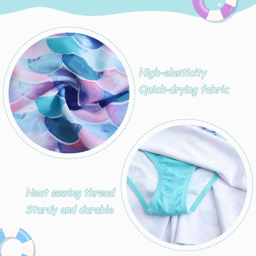 Image of Girls One Piece Swimsuits Short Sleeve Swim Dress for Girls Hawaiian Skirted Bathing Suit Summer Swimwear 3-16 Years