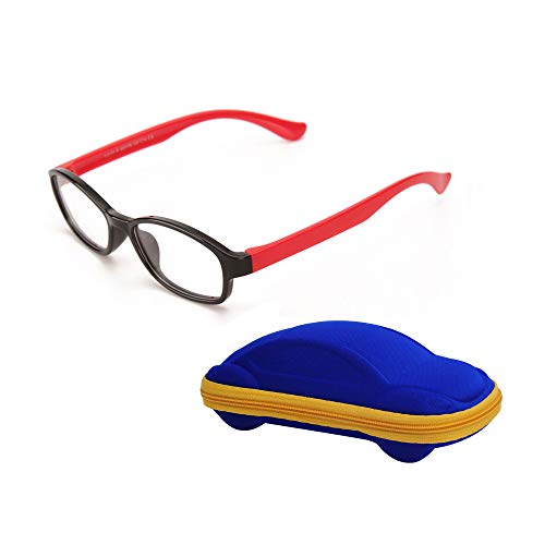 JoXiGo Montatura Occhiali da Vista per Bambino Ragazzi e Ragazze (5-12 Anni) Flessibili TR90 Gommati Montatura Lente Trasparente con Custodia