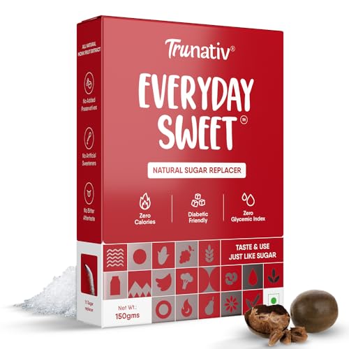 Trunativ Everyday Sweet | Monkfruit Sweetener Powder | Zero-Calorie Sugar Substitute | 1:1 Sugar Replacer for Cooking & Baking | Keto & Diabetic Friendly | 150g (Pack of 1)