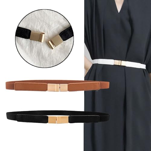 Thin Waist Belt Ladies Dress Cummerbund Elastic All-match Stretch Wild Skirt Bands(black)2