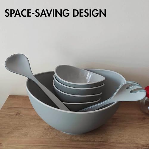 Set de 5 tazones apilables Hakan color gris miniatura 5