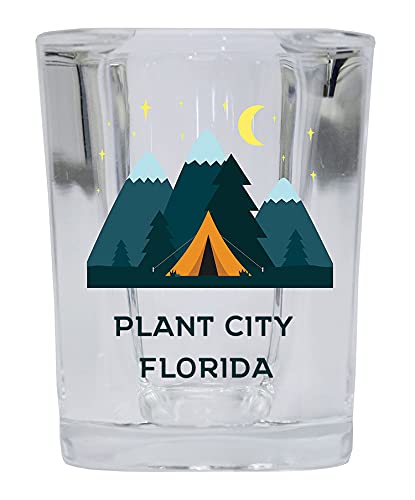 R And R Imports SGS Plant City Florida 2 Ounce Square Base Liquor Shot Glass Tent Design cover
