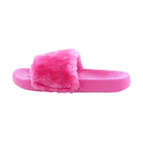 Rio-55K Girls Faux Fur Slides Flip Flop2