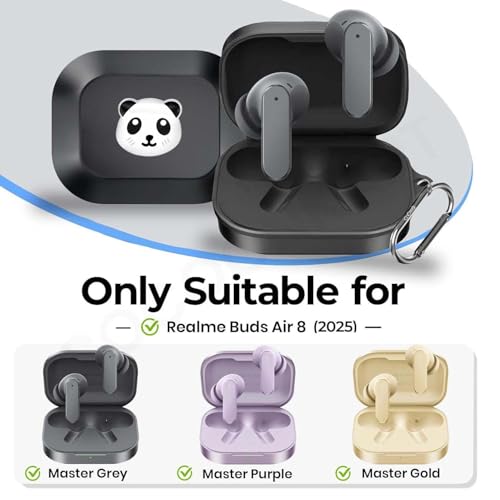 Image of Soft Silicone Case Cover Compatible for Realme Buds Air 8 (Panda)