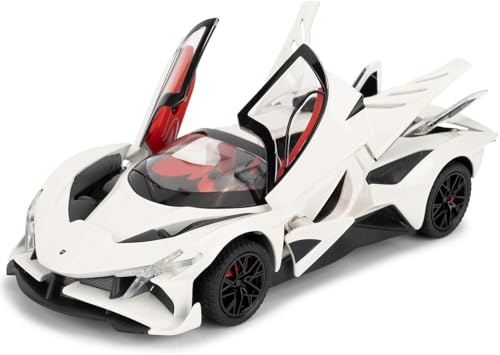 Image of 1 /24 Apollo EVO Alloy Car Model Pull Back Function with Realistic Sound & Bright LED Lights Perfect Toy Car for Kids & Collectors (White)