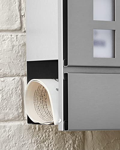 SONGMICS Brievenbus roestvrij staal, brievenbus, wandbrievenbus, modern, afsluitbaar, met krantenvak, eenvoudige montage… - Afbeelding 7