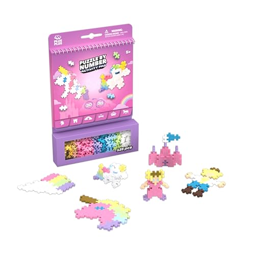 Plus-Plus 3988 Geniales Konstruktionsspielzeug, Activity Pad Fantasie, Baustein-Set für 2D und 3D Figuren, Kreativ-Bausteine für Kinder ab 5 Jahren, 125 Teile