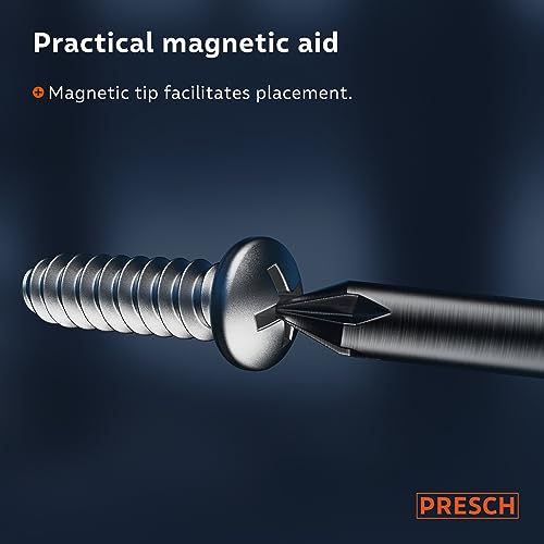 Presch Screwdriver Set 7 Pieces - Magnetic Screwdriver Sets with Slotted, Pozidrive and PH Screwdrivers - Pro Screw Driver Kit