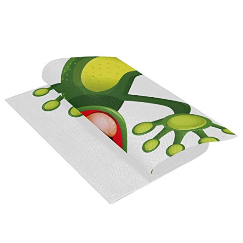 Alaza Merry Green Frog With Greater Eye Burlap Garden Flag Double Sided,House Yard Flags,Holiday Seasonal Outdoor Decorative Flag 12X18 Gift #TOP1