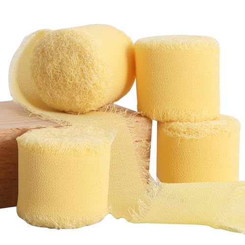 4 rotoli di nastro in chiffon di seta