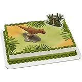 DecoSet® Jurassic World Rule The Earth Cake Topper, 2-Piece Dinosaur Cake Decoration, Food Safe Birthday Cake Decoration