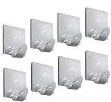 Fotosnow Wall Adhesive Hooks Heavy Duty Waterproof Stainless Steel Hooks for Hanging Coat, Hat Towel
