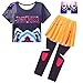 Juebm Girls Halloween Outfit Kids Singer Fashion Party Stage Show Clothes 9-10Y