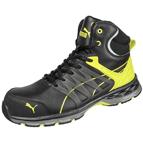 PUMA Safety Velocity 2.0 Yellow MID 633880-43 ESD Sicherheitsstiefel S3 Groeße: 43 Schwarz, Gelb 1, 43 EU