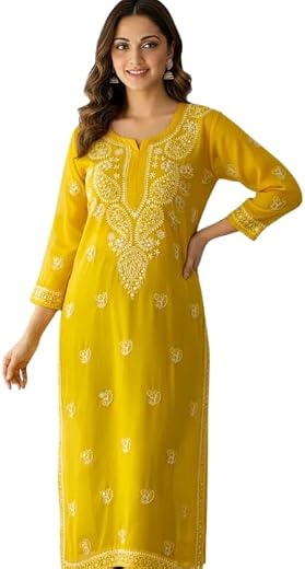 Women’s Elegant Blue Embroidered Kurta &amp; Aster Set | Sheer Fabric Ethnic Wear with Intricate Thread Work | Festive &amp; Casua...
